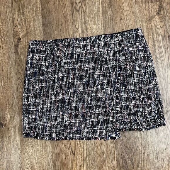 Loft Plus Women's Size 26 Blue White Tweed Lined Skirt Pockets Career Pencil. - Picture 2 of 6
